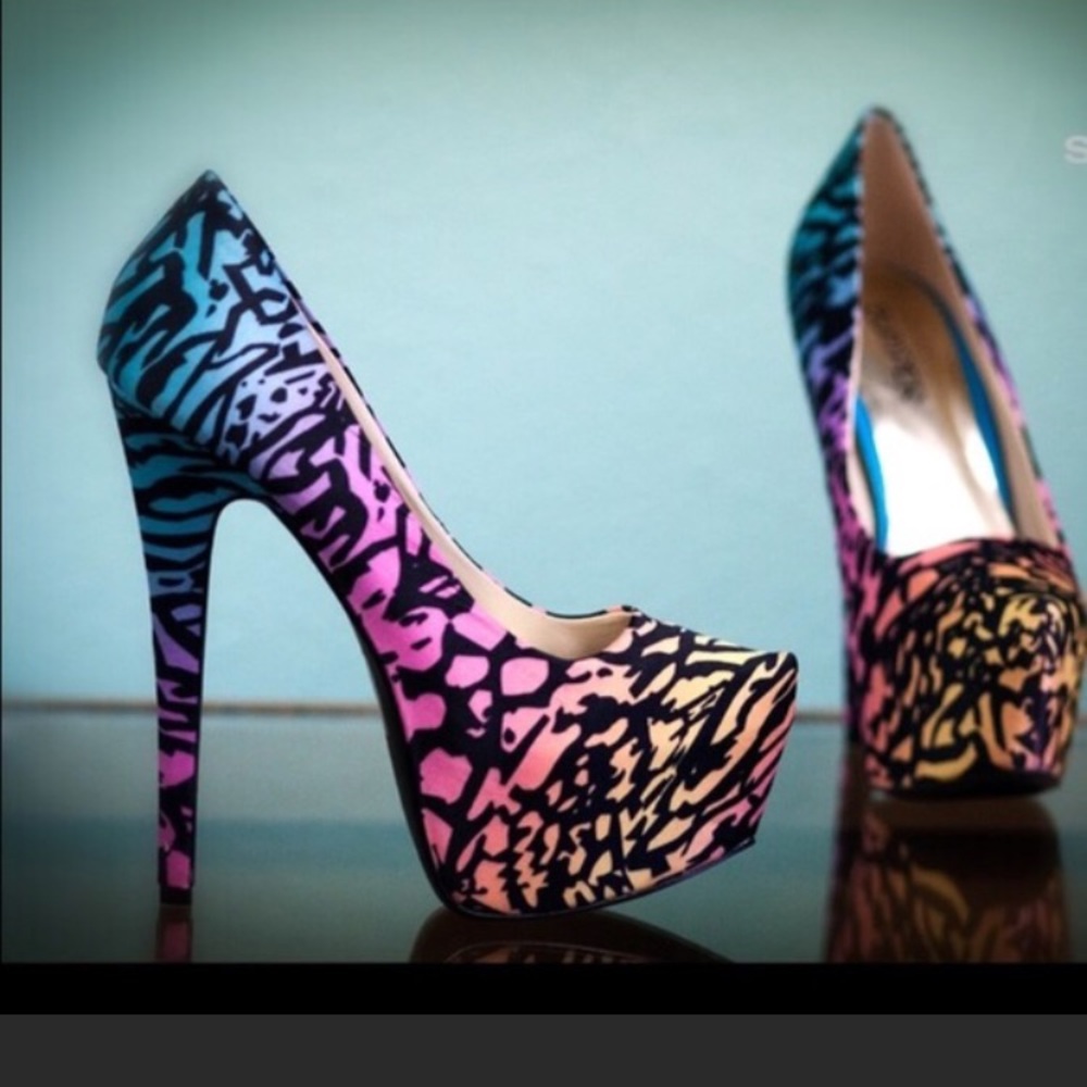 Amazing multi-colored Bumper Heels